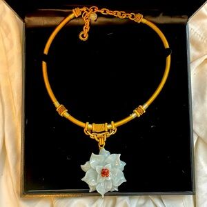 Jade Flower Hand Woven Necklace